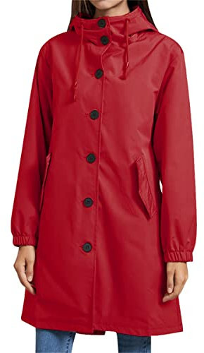 YFFUSHI Femme Veste Imperméable Coupe-vent d'Extérieur Léger et Respirant Veste de Pluie à Capuche Trench-coat Mi-long