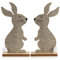 com-four® 2X Deko Aufsteller für Ostern - Niedliche Filz-Osterhasen - Osterdeko zum Hinstellen - Osterdekoration aus Holz und Filz (2 Stück - 34cm)
