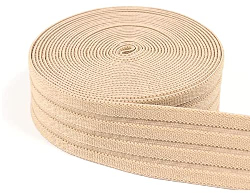 Suncoolla Gummibänder, doppelseitig, Plüsch, 40 mm breit, 5 m lang, Beige