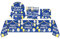 Blue Happy Birthday Party Decorations Tableware Set for Men,Women,Boys,Girls,31Pcs Disposable Birthday Dinnerware - Plastic Tablecloth,Paper Plates,Napkins,Cups for Him,Her Birthday Party Supplies