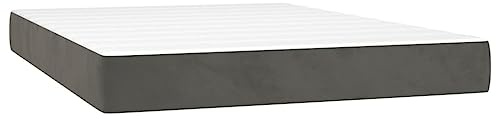 vidaXL Pocketresårmadrass medium mörkgrå 140x190x20 cm sammet