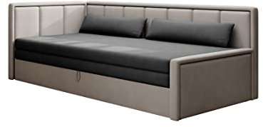 All4All Jugendbett Jugendsofa Kinderbett Kindersofa Falco 80x200 für Jugendzimmer Polsterbett Schlafsofa Ausziehbar Funkionsbett Jungen Mädchen für Kinder Links Rechts 23 (Poco 04/Poco 03, Links)