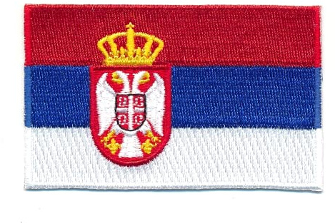 30 x 20 mm Republik Serbien Belgrad Flagge Patch Aufnäher Aufbügler 1231 Mini