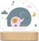 GRAVURZEILE Personalisiertes LED Nachtlicht für Kinder - Elefant Design - Personalisiert mit Namen - Nachttischlampe für das Kinderzimmer - Geschenk für Kinder & Babys - Baby Geschenk - Rosa
