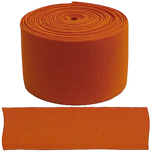 AERZETIX - C67422 - Gummiband flach gewebt 3 m - breite 50 mm - Farbe orange - aus Polyester und Latex - konfektion, kurzwaren, nähen, Bekleidung, Stoffe, gürtel, Hosen, Rocke