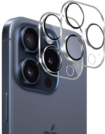 GEEMEE per iPhone 15 PRO/iPhone 15 PRO Max Camera Vetro temperato, Anti Graffi HD Trasparenza Fotocamera Protettiva Screen Protector Film -Transparente