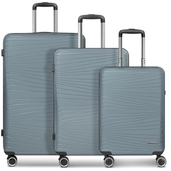 Franky Dallas 3.0 Hartschalen-Trolley mit 4 Rollen Koffer Set 3 Teilig | Ausgestattet mit TSA-Schloss, Dehnfalte, Leicht | Carry on Luggage für Männer-Frauen - Ideal für Flug-Geschäftsreisen