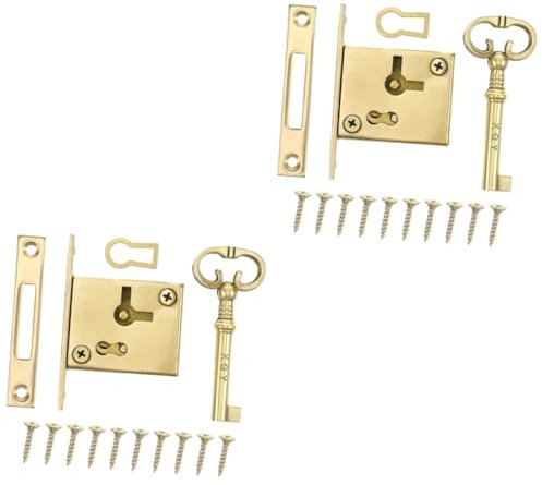 Housoutil 2 Piezas Cerradura De Cajón Con Cerradura De Buzón Cajonera Captura Retro Cerradura De Armario Retro Cerradura De Cajón De Época Armario Ropero Cobre Clásico Encimera Niño