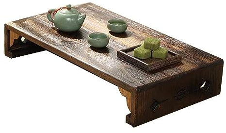 CIRONI Japanischer Couchtisch, Beistelltisch, Retro-Teetisch, Fenster-Teetisch, Zen-Teetisch, Tatami-Teetisch, japanischer sitzender niedriger Tisch (Größe: 70 x 35 x 11 cm)