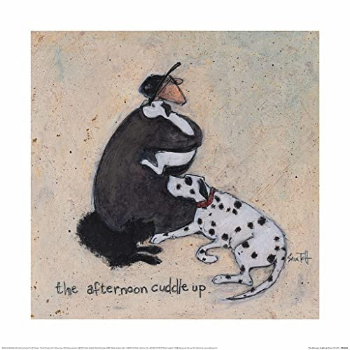 Sam Toft - Wandbild The Afternoon Cuddle Up (40 cm x 40 cm) (Schwarz/Weiß/Cremefarbe)