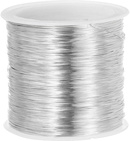 PATIKIL 26 Gauge Jewelry Wire, 328 Feet/100M Pure Copper Jewelry Beading Wire Soft Metal Plant Stem Ties for Craft, Silver Tone (0.016)