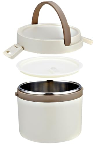 SANQIAHOME 1200ml stainless steel insulated lunch box,Leak Resistant,white