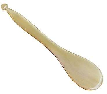 Augenstäbchen Größe 2 aus Yak Horn mit Ellipsenform | Beige, Mehrzweck für Druckpunkte, 1 Stück, Handliche Pflegehilfe für Damen und Herren