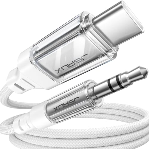 JSAUX USB C auf AUX Kabel 1M, USB Typ C auf Klinke Kabel 3.5mm Auto Handy AUX Kompatibel mit iPhone 15 Pro Max, Samsung Galaxy S24/S23/S22/ Ultra, iPad Pro, Pixel, Huawei P40, Car Stereos