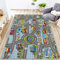 Capslpad Autoteppich Kinder 100x160cm rutschfest Kinderteppich Stadtplan Interaktive Spielteppich Waschbar Kreativ Pädagogisch Spielmatte für Kinder Teenager Kinderzimmer Spielzimmer Dekor,Hellblau