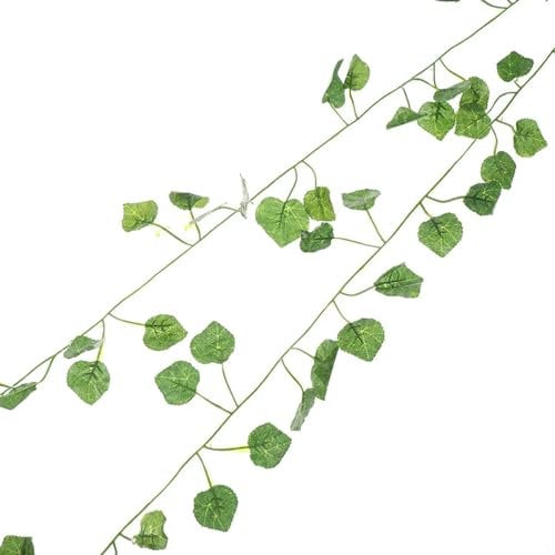 1 x 2,0 m kunstvolle Weinrebe, Seide, Efeu, grüne Pflanzen, künstliche Blätter, Hängedekoration, Rattan, Liane, Wandblätter
