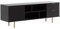 Marmex Nubia 06 TV-Schrank, TV-Tisch, Fernsehschrank, TV-Lowboard 150x52x41, TV-Board TV-Bank mit Schubladen, mit offenen und geschlossenen Fächern, für Wohnzimmer, in Zwei Farben (schwarz+goldbeige)