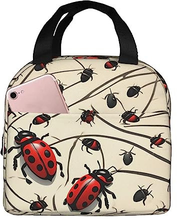 Art Ladybug - Lonchera reutilizable, bolsa de almuerzo para mujeres y hombres, picnic, oficina, trabajo
