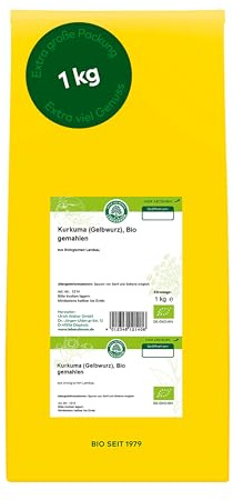 LEBENSBAUM Bio Gewürze Kurkuma Gelbwurz gemahlen, Kurkuma Pulver gemahlen, Kurkumapulver, Bio Gewürz 1kg