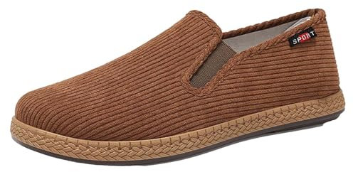 Generico Mocasines de los Hombres Casual Sin Cordones Slip-on Zapatos de Lona de los Hombres con Punta Redonda Azul Correr Zapatillas de Deporte de los Hombres de Negocios Zapatos de Hombre, Caqui.,