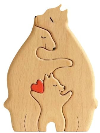 Personalized Wooden Bear Family Puzzle for 3-4 Names - Unique Family Decor Gift for Parents, Mother’s Day, Father’s Day, Custom Jigsaw Puzzle (3)