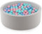 GOPLUS Piscine a Balle pour Bébé avec 200 Balles Océaniques, Fosses À Boules Ronde en Mousse 90x30CM, avec Sac de Rangement, Housse Lavable, Parc Boules Centre Jeux pour 1-6 Ans
