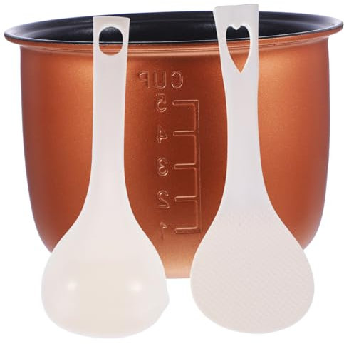 BEBEMOKO Olla de repuesto para olla arrocera, ajuste universal para ollas arroceras, antiadherente, olla interior para inducción, 1,2 l