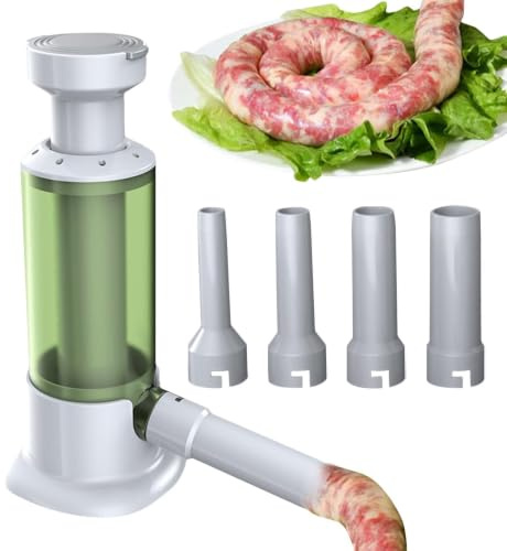 Wurstfüller Manuell, Hausgemachte Wurstmaschine Wurstfüllwerkzeug | Wurstfüllmaschine,Wurstpress Mit 4 Verschiedene Füllrohre,Wurstspritze Wurstfüllrohre Für Selbstgemachte Würstchen