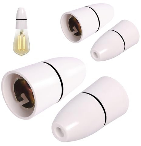 4 Pack B22 Bayonet Pendant Lamp Holder, Light Bulb Socket Lamp Fitting High Temperature Resistance, Un-Switched B22 Bayonet Cap Ceiling Chandelier Holder for Bathroom Bedroom Kitchen