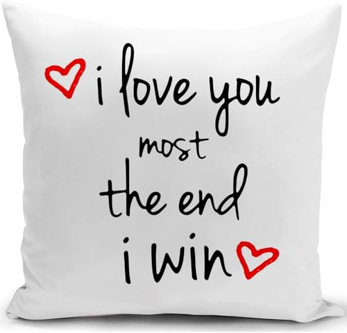 KUNQIAN Cushion Covers Valentines Gifts for Boyfriend Girlfriend Anniversary Wedding Husband Wife Birthday Couples Heart Hug Long Distance Relationship Cute Throw Pillow Couch Sofa (45x45cm)