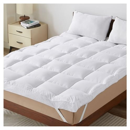 CASABEL Matratzen Topper 160x200cm - Extra Dicke Matratzenauflage 160x200cm mit Atmungsaktiver Mikrofaser - rutschfest und Allergikerfreundlich - Matratzentopper mit 4 Elastischen Eckbändern