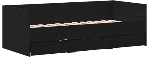 vidaXL Tagesbett Schwarze Eiche Spanplatte 90 x 200 cm Langlebig