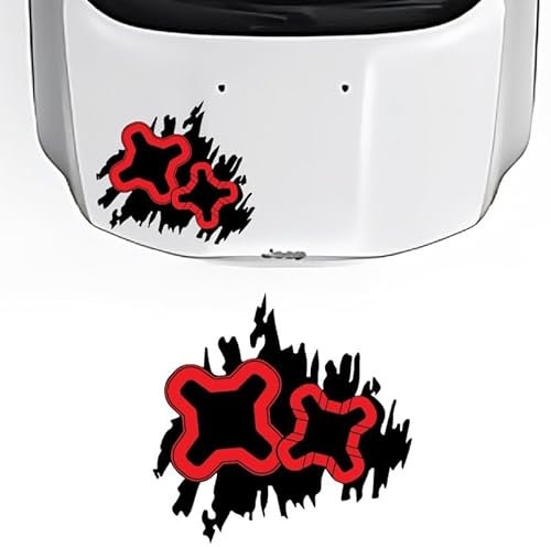 STAR SAM Adesivi per auto cofano compatibili con Jeep Renegade - Adesivi per auto esterna di Stella e Renegade (stelle)