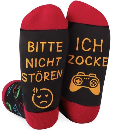 MEJOSER Geschenke für Männer Weihnachtsgeschenke Männer Lustige Gaming Socken Zocker Zubehör 39-46 Rutschfest Gamer Geschenk Gaming Gadgets 12 13 14 Jahre Junge Teenager