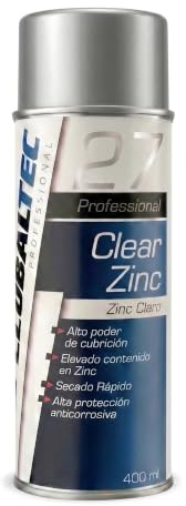 GLOBALTEC PROFESSIONAL Spray Zinc Anticorrosivo 400ml – Galvanizado en Frío con 98-99% Zinc – Protección Catódica para Soldaduras, Estructuras y Metales – Acabado Zinc Claro Brillante