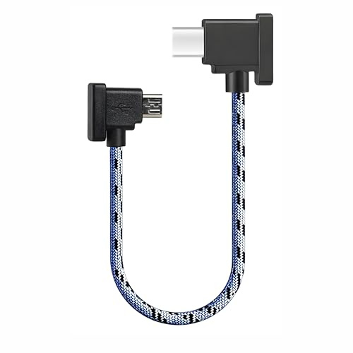 AYHYHLJZJ Cavo USB C a USB Micro 30 cm in Nylon, compatibile con droni come DJI Mini SE, Mavic Mini, Mavic Air, Mavic 2 Pro, cavo di trasmissione dati OTG per controller RC e smartphone
