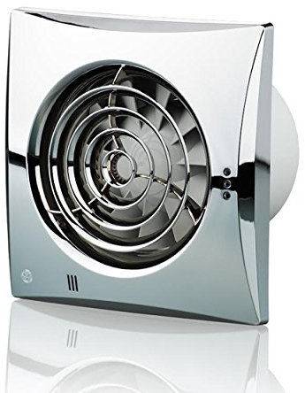 Blauberg UK CALM CHROME 100 Blauberg Low Noise Energy Efficient Bathroom Extractor Fan 100mm-Standard, 7.5 W, 240 V