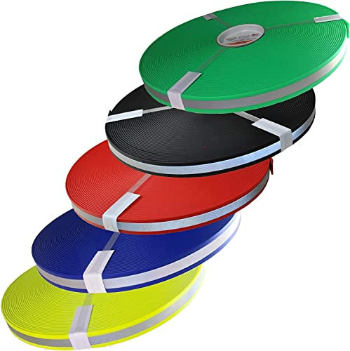 bio-leine BioThane Meterware mit reflektierendem Streifen - in Kiwigrün I 25 mm breit und 2,5 mm dick - reflektierend I bis zu 30m lang