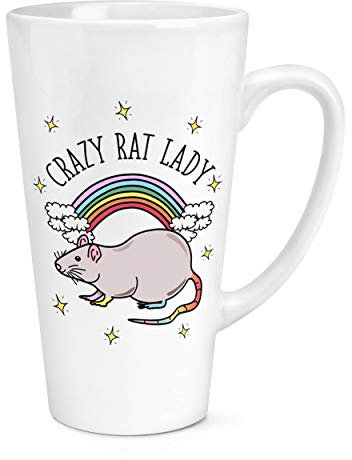Regenbogen Crazy Rat Lady 17oz Große Latte Becher