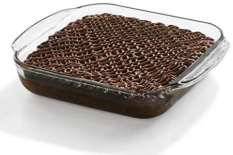 Libbey Baker's Basics Square Glass Casserole Baking Dish, 8-inch by 8-inch