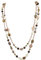 Bocar 14K Placcato Oro Catena di Collegamento 2 Strati di Cristallo Legno Acrilico colorato Donne Partito Lungo Collana Regalo (NK-10084-brown)