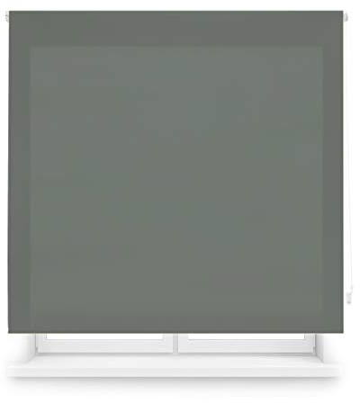 Blindecor Ara | Lichtdurchlässiges Rollo | Bläulich grau | 140 x 175 cm (BxH) | Stoffgröße 137 x 170 cm | Rollos für fenster