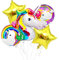 LAPONO Einhorn Party Supplies Dekorationen mit Einhorn Ballons Glücklich Geburtstag Banner für Mädchen Boy Kids Folienballon Einhorn Helium Einhorn Luftballons(Regenbogen, Medium)