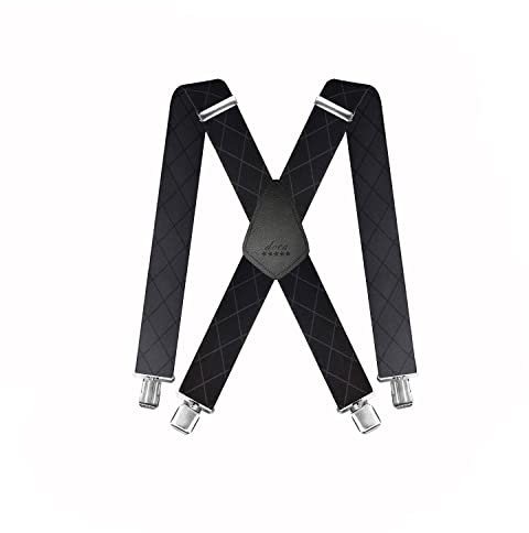 Hosenträger für Herren X förmige 5cm breit verstellbar und elastisch mit einem sehr starken Clips, Hosenträger X-Form Lange für Männer und Damen Hose