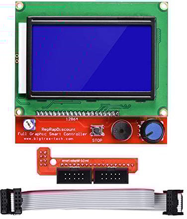 HiLetgo 3D Printer Reprap Smart Controller 12864 LCD Display with Smart Controller Board for 3D Printer RAMPS 1.4 Reprap Mendel Prusa for Arduino 128x64 LCD Blue Color