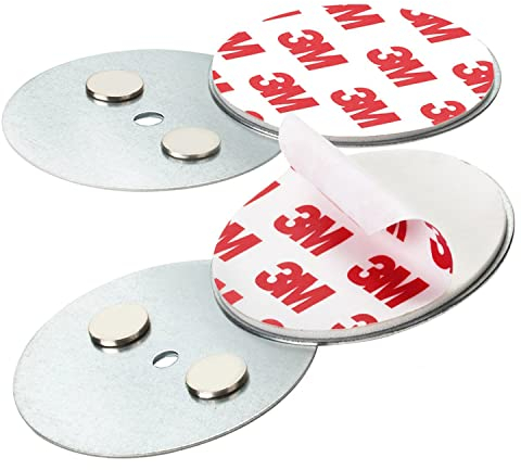 SHD Klebepads Magnetische Rauchmelder-Halterung für Mini-Feuermelder, 3M Selbst-Klebepads mit Magnethalterung, Ø 50mm, Sichere, Schnelle & Einfache Montage, Kein Bohren, Keine Schrauben, 2er-Set