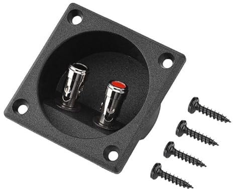 Socobeta Speaker Terminal 2-Way Terminal Box Binding Post Push Spring Speaker Connector for DIY Home Car Stereo
