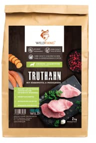 Wildfang® Hundefutter - Trocken - Getreidefreies Hundefutter - Premium Trockenfutter (2 kg, Truthahn mit Süßkartoffel - Senior)