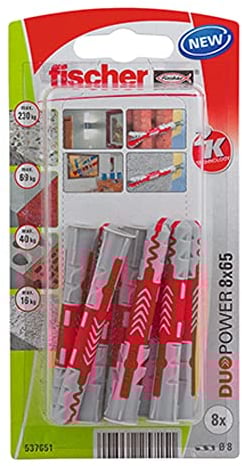fischer - Cheville tous matériaux DuoPower 8x65 / Blister de 8