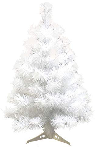 ABOOFAN Sapin de Noël Artificiel de 60 cm avec Socle en Plastique - Blanc